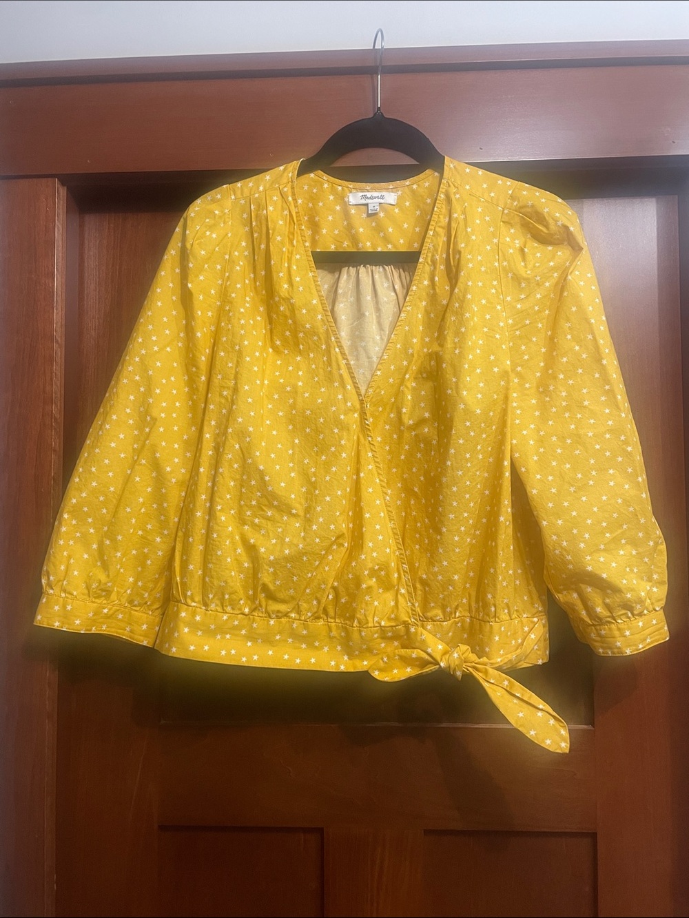 Madewell Gold Star Print Wrap Top
